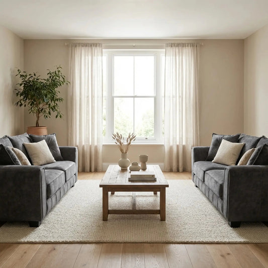 Somerford Grey Fabric 3+3 seater Sofa Set - Furniture Instore