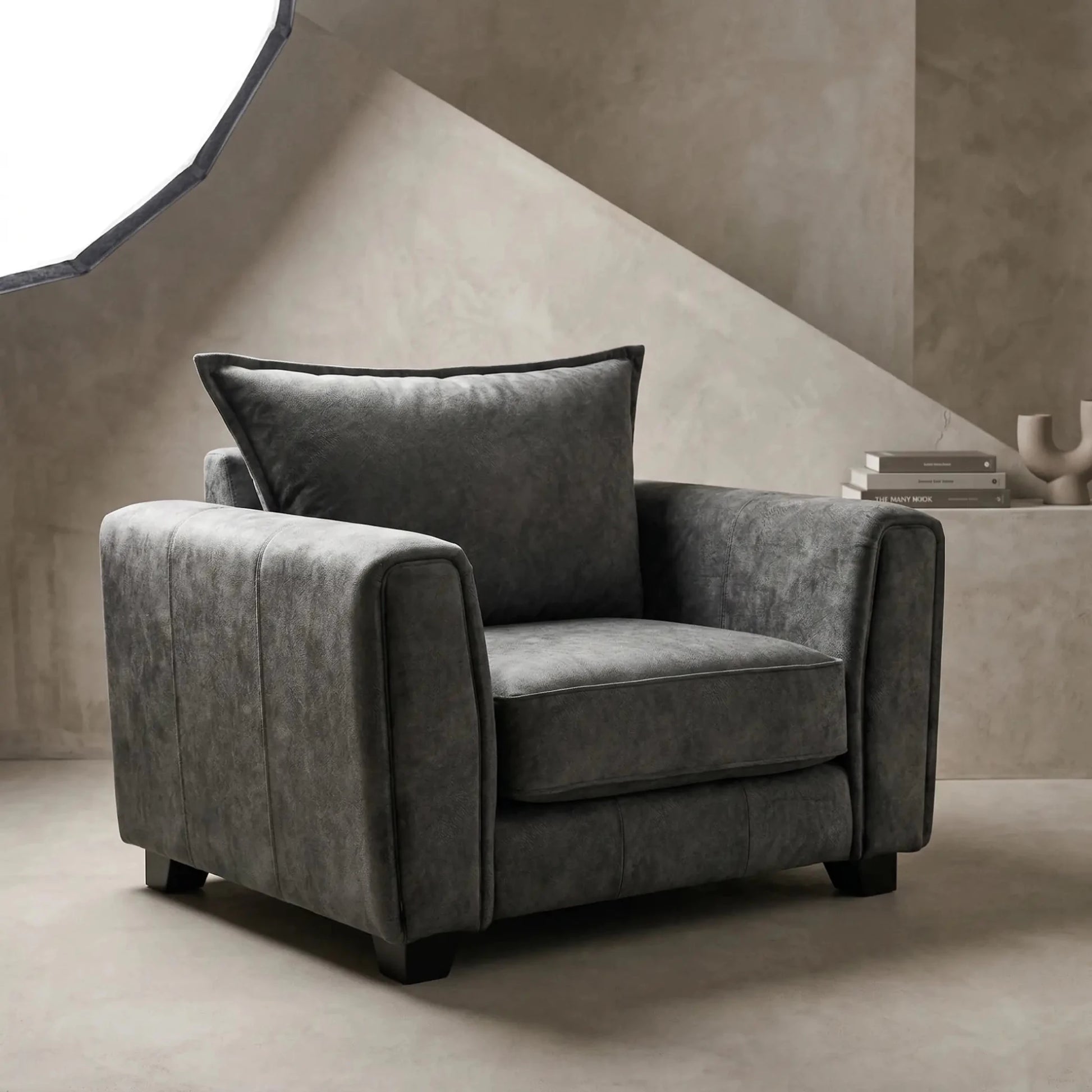 Somerford Grey Fabric Armchair - Furniture Instore