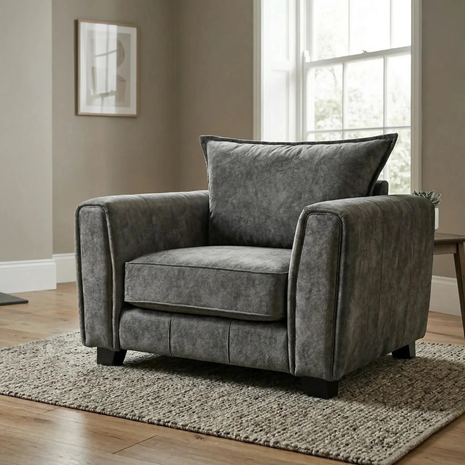 Somerford Grey Fabric Armchair - Furniture Instore