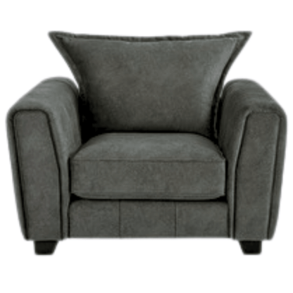 Somerford armchair with plush cushions and modern design, front-facing on a clean white background