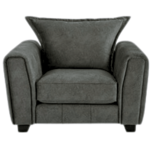 Somerford armchair with plush cushions and modern design, front-facing on a clean white background