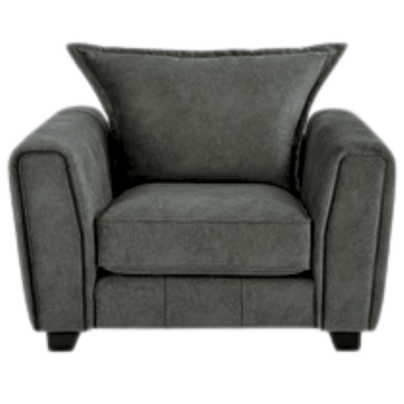 Somerford armchair with plush cushions and modern design, front-facing on a clean white background