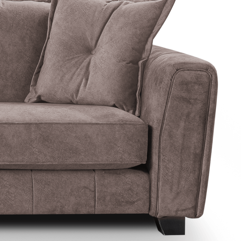 Somerford left-hand corner sofa close-up with plush cushions on a clean white background