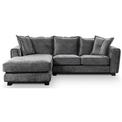 Somerford left-hand corner sofa with plush cushions and modern design, front-facing on a clean white background