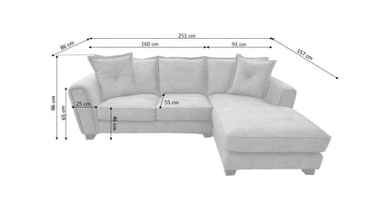 Somerford Right Hand Fabric Corner Chaise - Grey - Furniture Instore