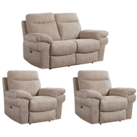 Tanya Beige Fabric Electric Recliner 2+1+1 Seater Sofa Set