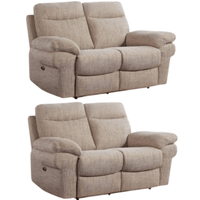Tanya Beige Fabric Electric Recliner 2+2 Seater Sofa Set