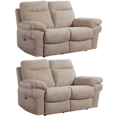 Tanya Beige Fabric Electric Recliner 2+2 Seater Sofa Set