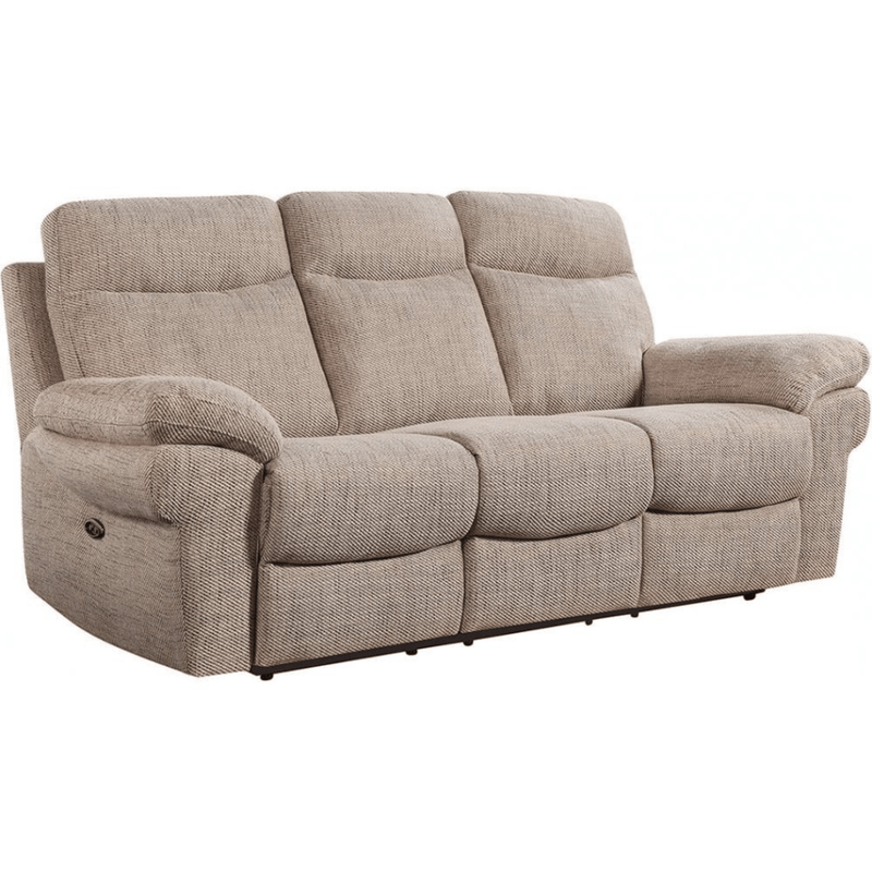 Beige recliner sofa on a white background