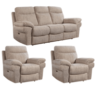 Tanya Beige Fabric Electric Recliner 3+1+1 Seater Sofa Set