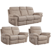 Tanya Beige Fabric Electric Recliner 3+2+1 Seater Sofa Set