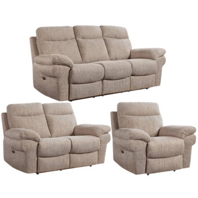 Tanya Beige Fabric Electric Recliner 3+2+1 Seater Sofa Set