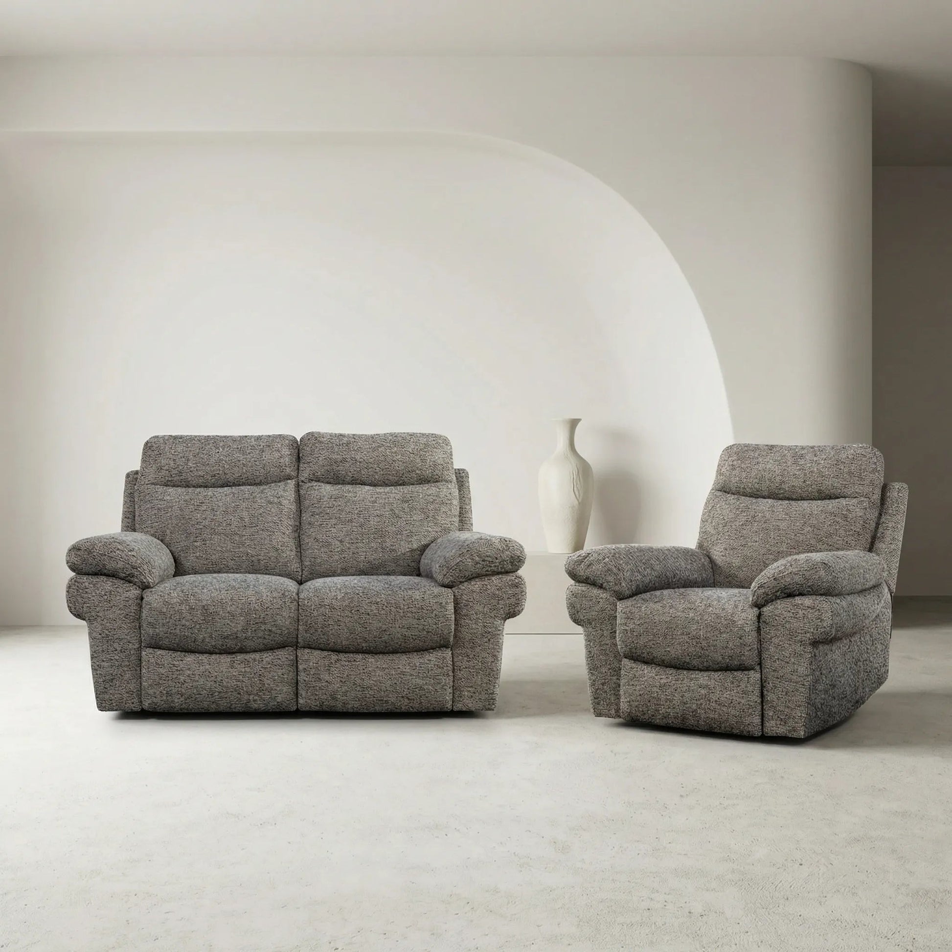 Tanya Brown Fabric Electric Recliner 2+1 Seater Sofa Set - Furniture Instore