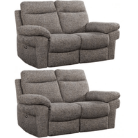 Tanya Brown Fabric Electric Recliner 2+2 Seater Sofa Set