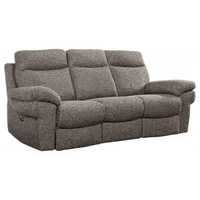 Tanya Brown Fabric Electric Recliner 3 Seater Sofa