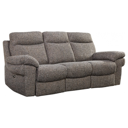 Gray reclining sofa on a white background