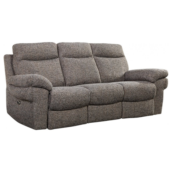 Tanya Brown Fabric Electric Recliner 3 Seater Sofa