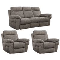 Tanya Brown Fabric Electric Recliner 3+1+1 Seater Sofa Set