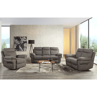 Tanya Brown Fabric Electric Recliner 3+2+1 Seater Sofa Set - Furniture Instore