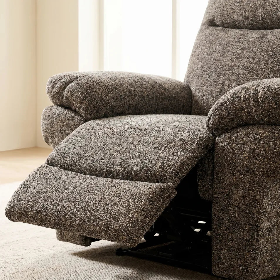 Tanya Brown Fabric Electric Recliner Armchair - Furniture Instore