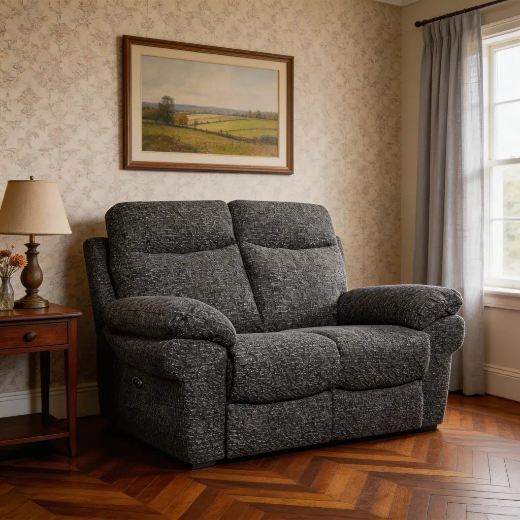 Tanya Grey Fabric Electric Recliner 2 Seater Sofa - Furniture Instore