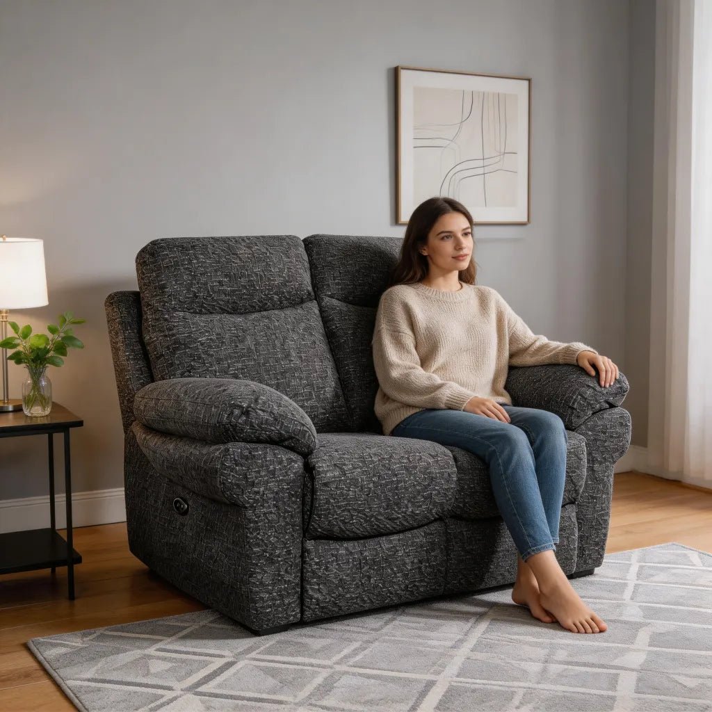 Tanya Grey Fabric Electric Recliner 2 Seater Sofa - Furniture Instore