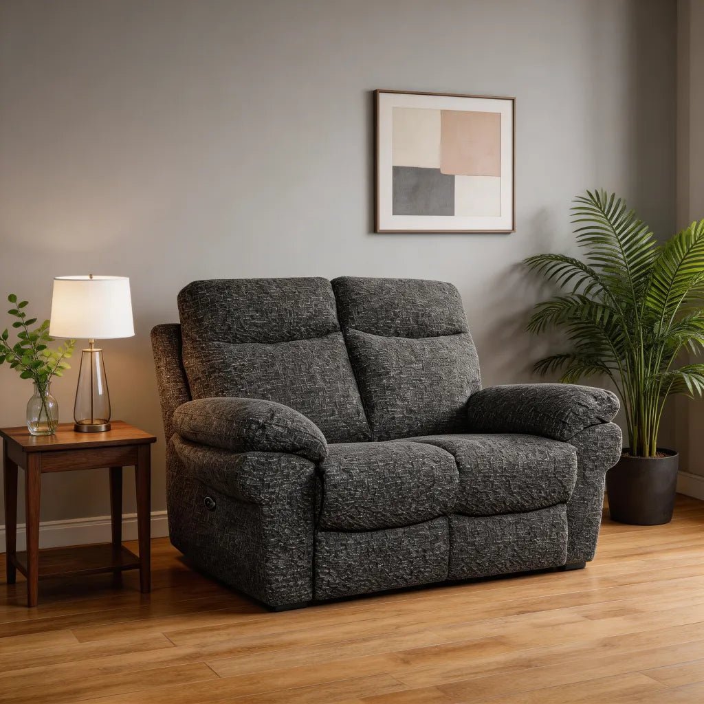 Tanya Grey Fabric Electric Recliner 2 Seater Sofa - Furniture Instore