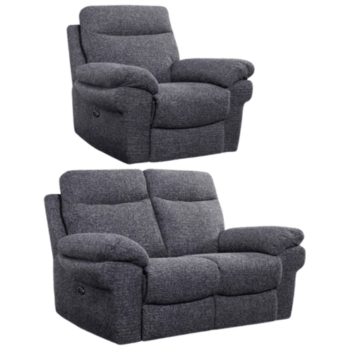 Tanya Grey Fabric Electric Recliner 2+1 Seater Sofa Set