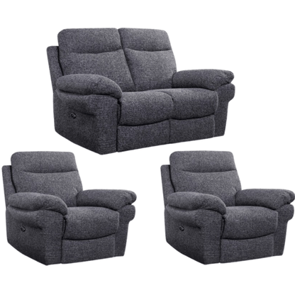 Gray recliner sofa set on a white background