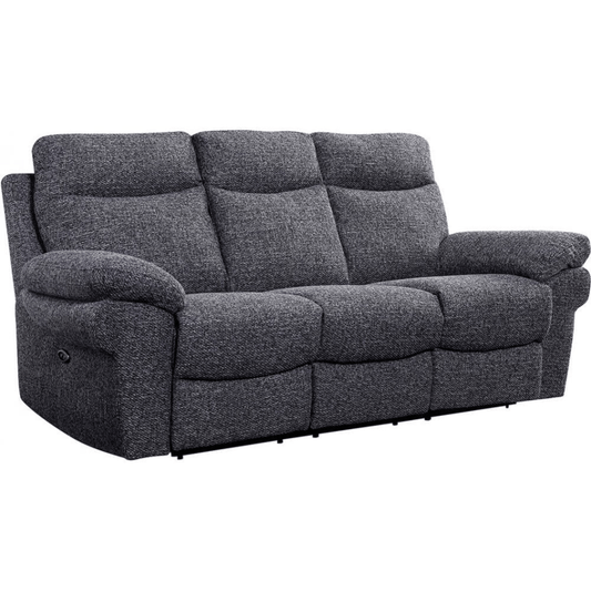 Gray reclining sofa on a white background