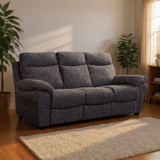 Tanya Grey Fabric Electric Recliner 3 Seater Sofa - Furniture Instore