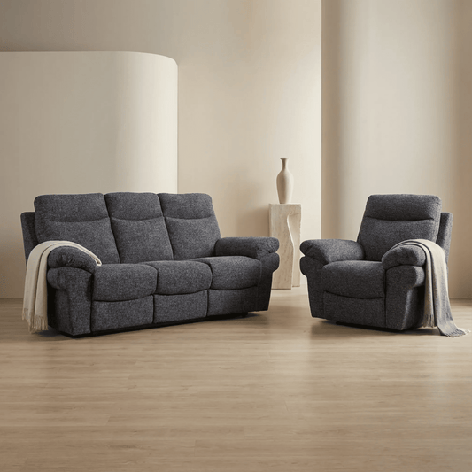 Tanya Grey Fabric Electric Recliner 3+1 Seater Sofa Set - Furniture Instore