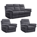 Tanya Grey Fabric Electric Recliner 3+1+1 Sofa Set