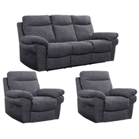Tanya Grey Fabric Electric Recliner 3+1+1 Seater Sofa Set