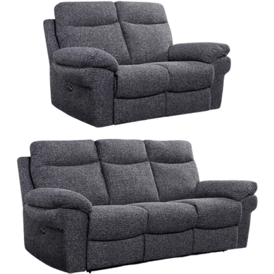 Tanya Grey Fabric Electric Recliner 3+2 Seater Sofa Set