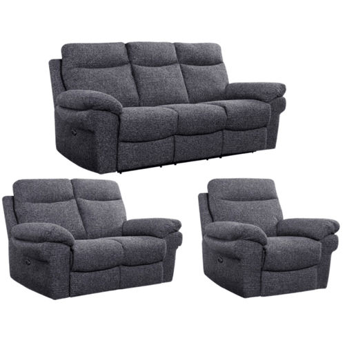 Tanya Grey Fabric Electric Recliner 3+2+1 Seater Sofa Set