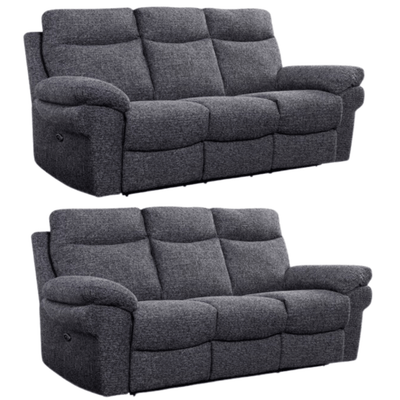 Tanya Grey Fabric Electric Recliner 3+3 Seater Sofa Set