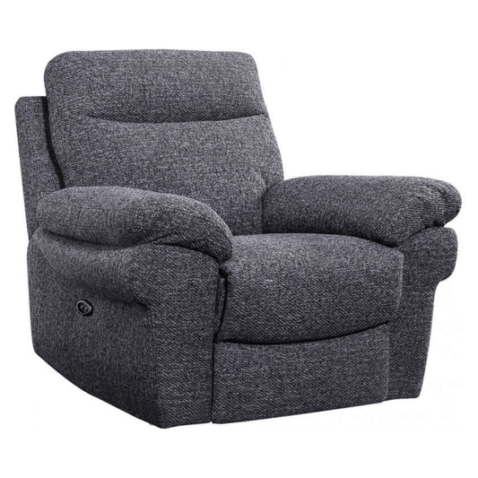 Gray recliner chair on a white background