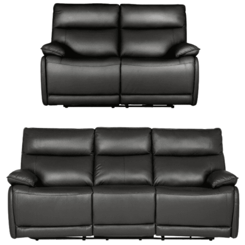 Turin Genuine Grey Leather Electric Power Recliner 3+2 Seater Sofa Set