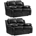 Valencia Black Leather Electric Recliner 2+2 Seater Sofa