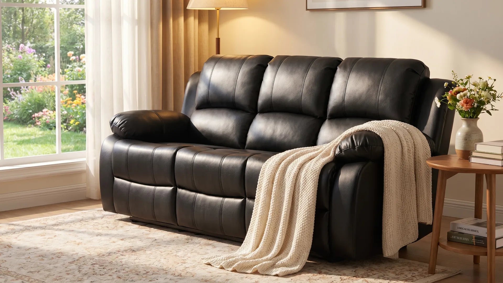 Valencia Black Leather Electric Recliner 3 Seater Sofa - view 8 - Furniture Instore