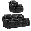 Valencia Black Leather Electric Recliner 3+1 Seater Sofa