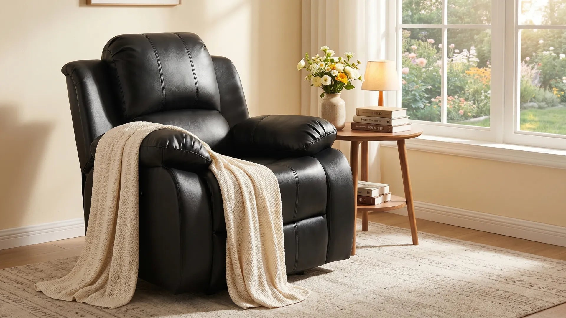 Valencia Black Leather Electric Recliner Chair - view 8 - Furniture Instore
