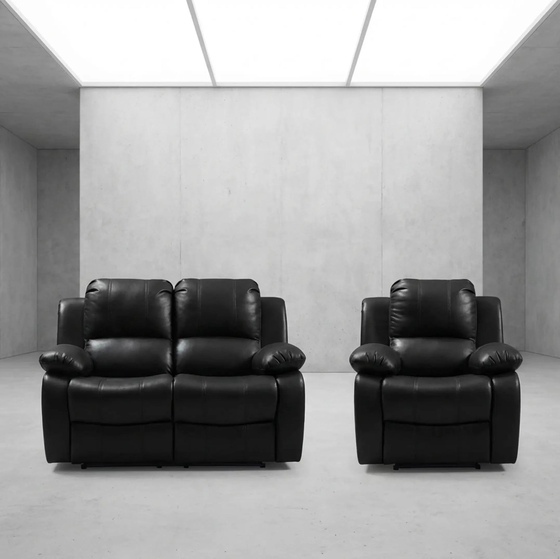 valencia-black-manual-leather-2-1-seater-set