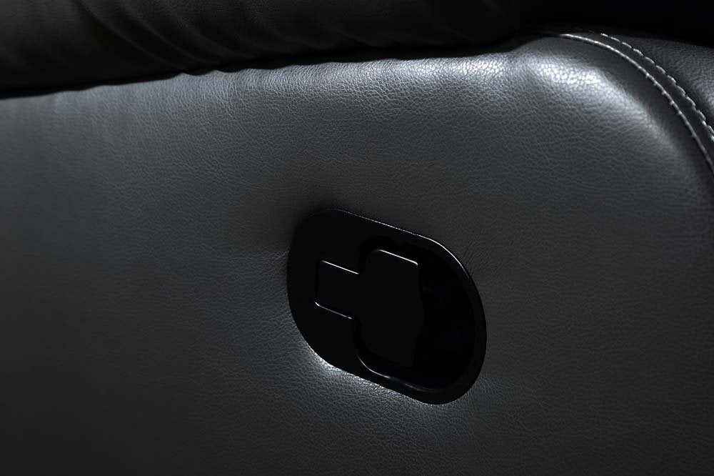 Valencia Black Leather 3 Seater Manual Recliner Sofa - Furniture Instore