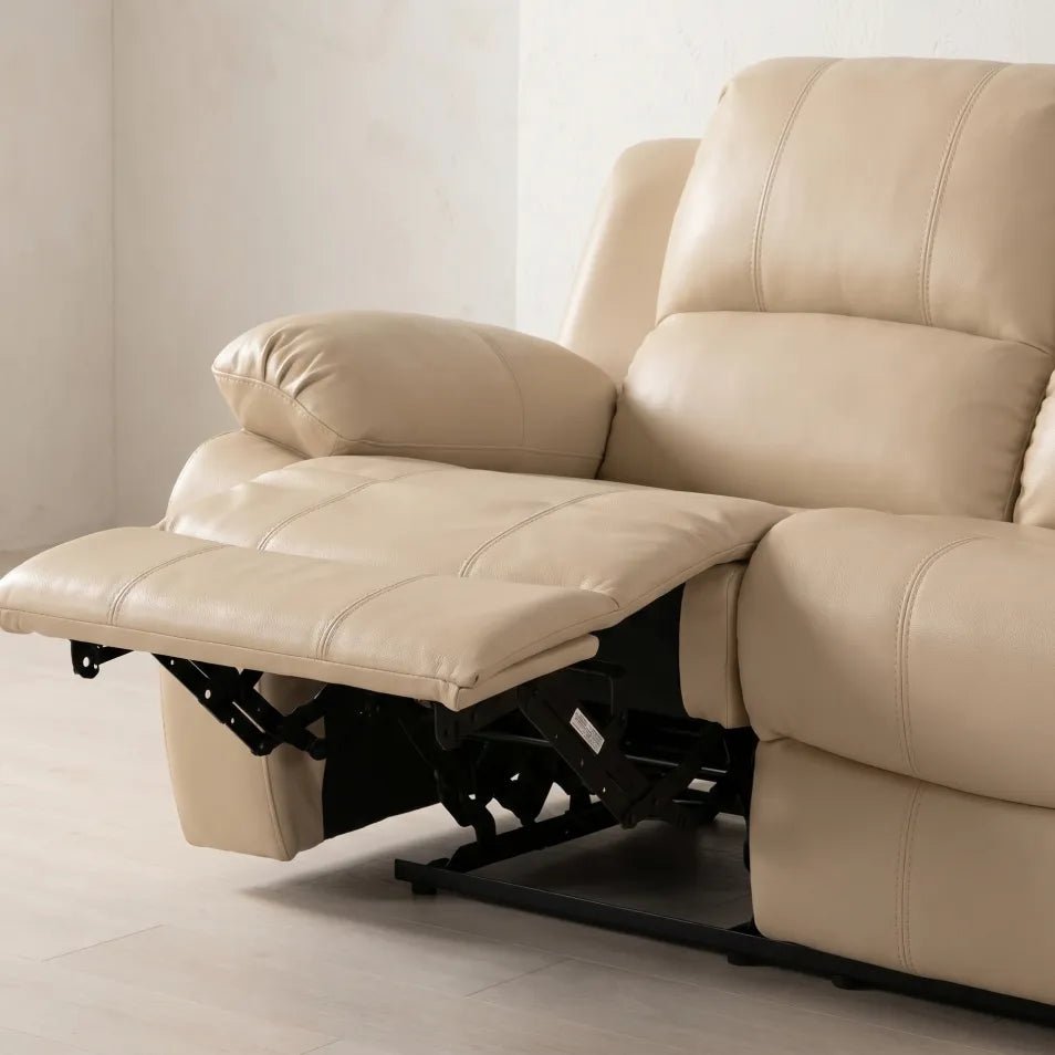 Valencia Cream Leather Electric Recliner 3+2+1 Sofa Set