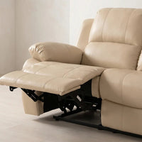 Valencia Cream Leather Electric Recliner 2+2 Sofa Set