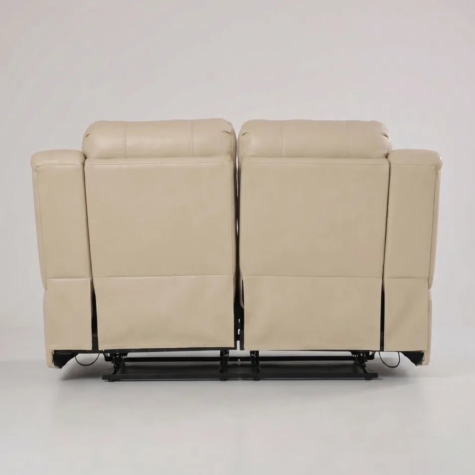 Valencia Cream Leather Electric Recliner 2+2 Sofa Set