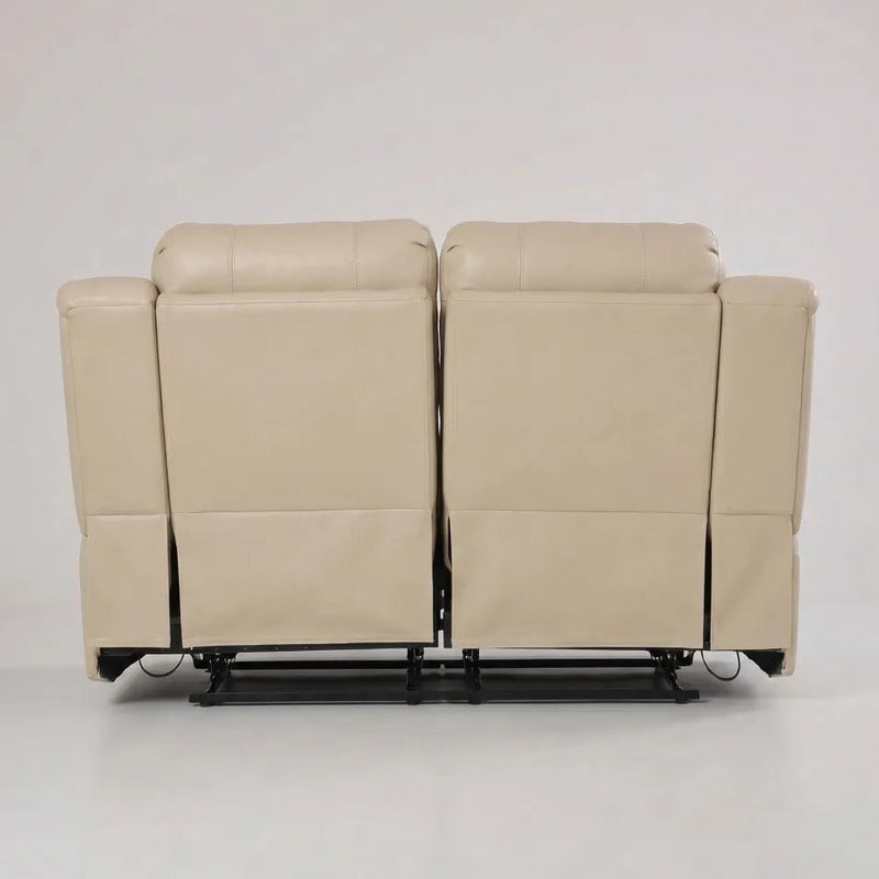 Valencia Cream Leather Electric Recliner 2+2 Sofa Set