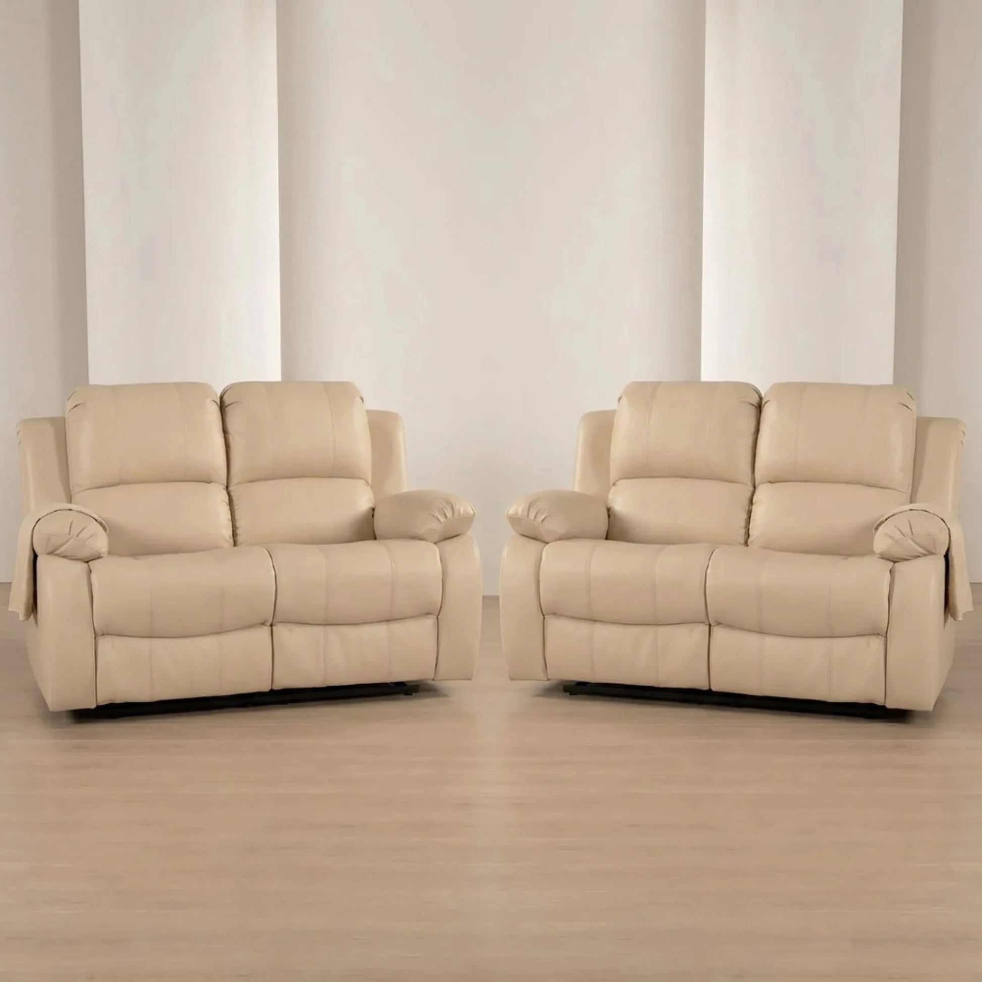 Valencia Cream Leather Electric Recliner 2+2 Sofa Set - Furniture Instore